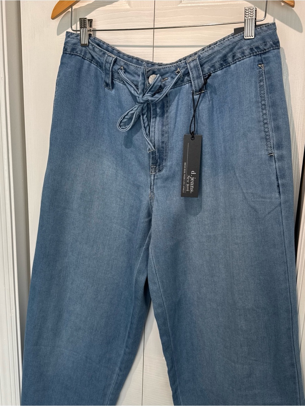 d. jeans Light Blue Tie-Waist Boyfriend Jeans